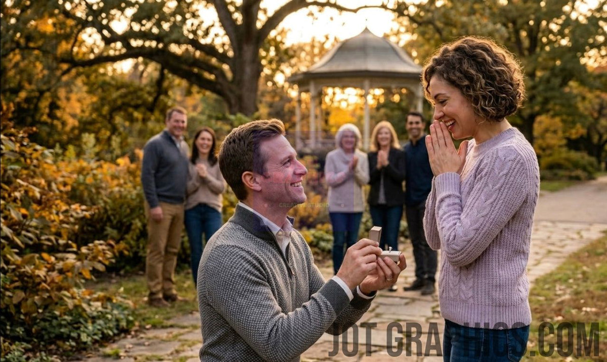 Engagement Photo of Man and Woman in park JG